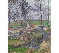 ZHAOSHAN Famoso Tela graffiti Artistiche Tela Edges Of The Viosne To Osny Grey Winter Weather de Camille Pissarro per L'arredamento del Soggiorno 60x90cm