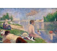 ZHAOSHAN Famoso Tela graffiti Artistiche Tela Estudio final para bañistas en Asnières de Georges Pierre Seurat per L'arredamento del Soggiorno 60x90cm