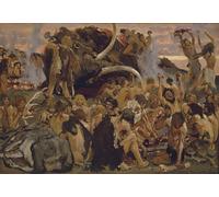 ZHAOSHAN Famoso Tela graffiti Artistiche Tela la Edad de Piedra una fiesta de Viktor Mikhaylovich Vasnetsov per L'arredamento del Soggiorno 60x90cm