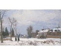 ZHAOSHAN Famoso Tela graffiti Artistiche Tela la ruta de Versalles a Saint-germain Louveciennes Efecto nieve por Camille Jacob Pissarro per L'arredamento del Soggiorno 60x90cm