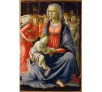 ZHAOSHAN Famoso Tela graffiti Artistiche Tela María con el niño y cinco ángeles de Sandro Botticelli per la Decorazione Domestica dell'ufficio 60x90cm