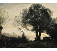 ZHAOSHAN Famoso Tela graffiti Artistiche Tela Recuerdo de Castel Gandolfo de Jean Baptiste Camille Corot per la Decorazione Domestica dell'ufficio 60x90cm