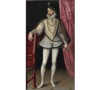 ZHAOSHAN Famoso Tela graffiti Artistiche Tela Retrato del rey Carlos Ix de Francia por François Clouet per la Decorazione Domestica dell'ufficio 60x90cm