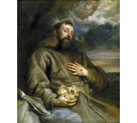 ZHAOSHAN Famoso Tela graffiti Artistiche Tela San Francois D'Asís Santo de Asís porVan Dyck per L'arredamento del Soggiorno 60x90cm