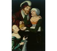 ZHAOSHAN Famoso Tela graffiti Artistiche Tela San Jorge matando al dragón de Lucas Cranach el Viejo per la Decorazione Domestica dell'ufficio 60x90cm