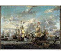 ZHAOSHAN Famoso Tela graffiti Artistiche Tela Segunda Guerra Anglo-Neerland la Batalla de los Cuatro Días por Abraham Storck per L'arredamento del Soggiorno 60x90cm