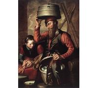 ZHAOSHAN Famoso Tela graffiti Artistiche Tela Vendedor de aves de Pieter Aertsen per la Decorazione Domestica dell'ufficio 60x90cm