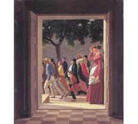 ZHAOSHAN Famoso Tela graffiti Artistiche Tela Ver a través de una puerta a las formas que corren por Christoffer Wilhelm Eckersberg per la Decorazione Domestica dell'ufficio 60x90cm