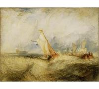 ZHAOSHAN Immagini Moderni Parete Immagine Van Tromp a punto de complacer a los barcos en el mar Mojándose bien por Mallord William Turner per la Decorazione Domestica dell'ufficio 60x90cm
