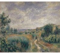 ZHAOSHAN Poster D'epoca Parete Immagine del Muro Paisaje cerca de Essoyes Paisaje con dos figuras sobre la hierba de Pierre Auguste Renoir per la Decorazione Domestica dell'ufficio 60x90cm