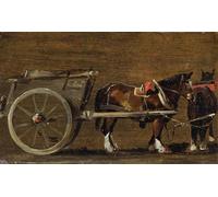 ZHAOSHAN Poster D'epoca Parete Immagine del Muro un carro de granja con dos caballos en arnés un estudio para el carro por John Constable per la Decorazione Domestica dell'ufficio 60x90cm
