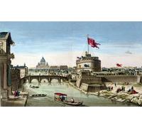 ZHAOSHAN Poster D'epoca Parete Immagine del Muro una vista del Tíber con el castillo de Sant'Angelo y la basílica de Pedro de Antonio Joli per la Decorazione Domestica dell'ufficio 60x90cm