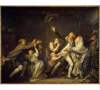 ZHAOSHAN Poster D'epoca Parete un padre niega que su hijo haya sido obligado a abandonar el hogar familiar Pintura de Jean Baptiste Greuze per la Decorazione Domestica dell'ufficio 60x90cm