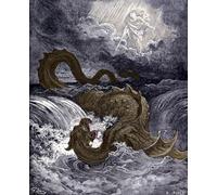 ZHAOSHAN Stampa Artistica el monstruo marino Leviatán que se asemeja a la serpiente marina al que se hace referencia en la Biblia por Gustave Dore per la Decorazione Domestica dell'ufficio 60x90cm
