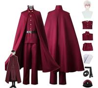 ZHAOSJ Anime Bungou Stray Dogs Stagione 4 Saigiku Jono Costume Cosplay Vestito Uniforme Rossa Set Completo Festa di Carnevale di Halloween Vestito con Parrucca Cappello