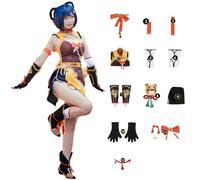 ZHAOSJ Genshin Impact Cosplay MAO Xiangling Costume Gioco Personaggio Vestito Halloween Dress Up Abito Uniforme per Le Donne