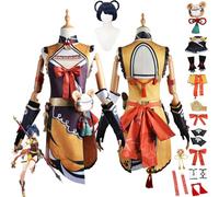 ZHAOSJ Genshin Impact Xiangling Costume Cosplay Outfit Toy Figure Hutao Raiden Shogun Uniforme Set Completo Halloween Carnival Party Dress Up Suit con Parrucca