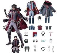 ZHAOSJ Gioco Genshin Impact Costumi Cosplay Ruolo Wriothesley Abiti Uniformi Cosplay con Parrucca Set Completo Festa di Carnevale di Halloween Fancy Dress Up