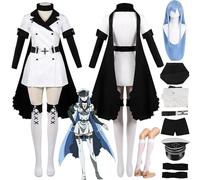ZHAOSJ Personaggio Anime Esdeath Esdese Costume Cosplay Vestito Akame Ga Kill Uniforme Abiti Set Completo Festa di Halloween Carnevale Vestire Completo con Parrucca Cappello per Donne Ragazze