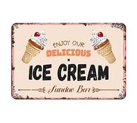 ZhaoTian Enjoy Our Delicious Ice Cream 30,5 x 43,2 cm targa in metallo retrò poster decorazione da parete per cucina bar pub caffetteria poster pittura