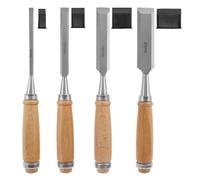 ZHaotn Set di 4 scalpelli for intaglio del legno in acciaio al carbonio, utensili for la lavorazione del legno, 6/12/18/24 mm, scalpelli piatti for falegnameria, coltelli for falegnameria.