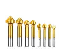 ZHaotn Set di punte for trapano svasatore a 3 taglienti in acciaio rapido, smussatura a 90 gradi, for legno, metallo, fori svasati, smussatura, utensile for la lavorazione del legno