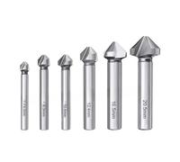 ZHaotn Set di punte for trapano svasatore a 3 taglienti in acciaio rapido, smussatura a 90 gradi, for legno, metallo, fori svasati, smussatura, utensile for la lavorazione del legno