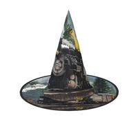 ZHAOUR 3 cappelli di Halloween - stampa treno a vapore streghe decorazione festa, cosplay gioco di ruolo, carnevale, abbigliamento in maschera forniture