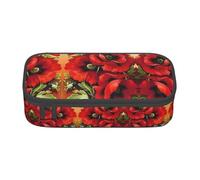 ZHAOUR Astuccio con bandiera bavarese con stampa completa - Organizer multiuso - Tessuto Oxford resistente, scomparti multipli, Bellissimo fiore di papavero rosso., Taglia unica, Zaino per la scuola