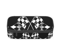 ZHAOUR Astuccio con bandiera bavarese con stampa completa - Organizer multiuso - Tessuto Oxford resistente, scomparti multipli, Formula Bianca Nero A Scacchi Bandiere Pattern, Taglia unica, Zaino per