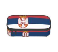 ZHAOUR Astuccio con bandiera della Repubblica Ceca, stampa completa, organizer multiuso, tessuto Oxford resistente, scomparti multipli, Bandiera della Serbia, Taglia unica, Zaino per la scuola