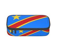 ZHAOUR Astuccio con bandiera della Repubblica Ceca, stampa completa, organizer multiuso, tessuto Oxford resistente, scomparti multipli, Bandiera del Congo, Taglia unica, Zaino per la scuola