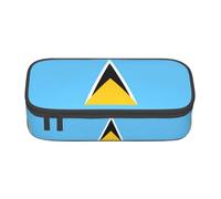 ZHAOUR Astuccio con bandiera della Repubblica Ceca, stampa completa, organizer multiuso, tessuto Oxford resistente, scomparti multipli, Bandiera di Santa Lucia, Taglia unica, Zaino per la scuola