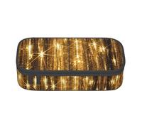 ZHAOUR Astuccio con motivo mucca, multifunzione, in tessuto Oxford resistente, con scomparti multipli, Glitter oro paillettes, Taglia unica, Zaino per la scuola