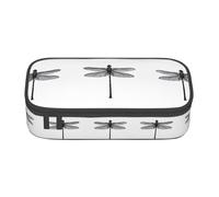 ZHAOUR Astuccio con motivo natalizio in seta dorata, multiuso, in tessuto Oxford resistente, con scomparti multipli, Libellula, Taglia unica, Zaino per la scuola