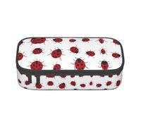 ZHAOUR Astuccio con motivo stampato marrone chiaro - organizer multiuso - tessuto Oxford resistente, scomparti multipli, Coccinella a sette stelle, Taglia unica, Zaino per la scuola