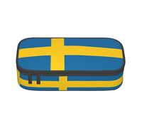 ZHAOUR Astuccio con stampa bandiera svizzera - organizer multiuso - tessuto Oxford resistente, scomparti multipli, Bandiera svedese, Taglia unica, Zaino per la scuola