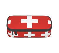 ZHAOUR Astuccio con stampa bandiera svizzera - organizer multiuso - tessuto Oxford resistente, scomparti multipli, Bandiera Svizzera, Taglia unica, Zaino per la scuola