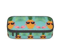 ZHAOUR Astuccio con stampa bandiera svizzera - organizer multiuso - tessuto Oxford resistente, scomparti multipli, Ananas fenicottero, Taglia unica, Zaino per la scuola