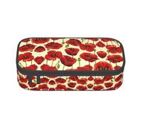 ZHAOUR Astuccio con stampa bandiera tedesca, organizer multiuso, tessuto Oxford resistente, scomparti multipli, Fiore rosso., Taglia unica, Zaino per la scuola