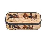 ZHAOUR Astuccio con stampa bandiera tedesca, organizer multiuso, tessuto Oxford resistente, scomparti multipli, Cavallo in esecuzione nella tempesta di sabbia del, Taglia unica, Zaino per la scuola