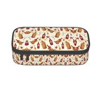 ZHAOUR Astuccio con stampa bandiera tedesca, organizer multiuso, tessuto Oxford resistente, scomparti multipli, Vino rosso, Taglia unica, Zaino per la scuola