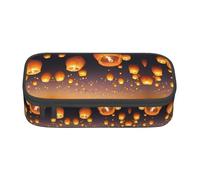 ZHAOUR Astuccio con stampa colorata - Organizer multiuso - Tessuto Oxford resistente, scomparti multipli, Lanterne volanti cinesi, Taglia unica, Zaino per la scuola