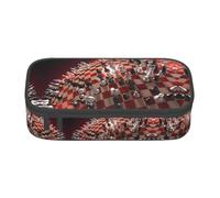 ZHAOUR Astuccio con stampa colorata - Organizer multiuso - Tessuto Oxford resistente, scomparti multipli, Scacchi internazionali, Taglia unica, Zaino per la scuola