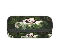 ZHAOUR Astuccio con stampa di cammello sabbia deserto, multiuso, in tessuto Oxford resistente, scomparti multipli, Piccolo panda carino, Taglia unica, Zaino per la scuola