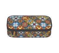 ZHAOUR Astuccio con stampa di onde verde oceano, motivo surf - organizer multiuso - resistente tessuto Oxford - scomparti multipli, Piastrella in ceramica messic, Taglia unica, Zaino per la scuola