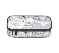 ZHAOUR Astuccio con stampa di pietre da spiaggia, organizer multiuso, in tessuto Oxford resistente, scomparti multipli, Mappa Barca, Taglia unica, Zaino per la scuola