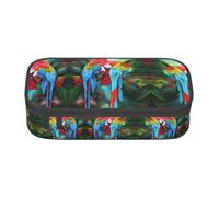 ZHAOUR Astuccio con stampa digitale mimetica, multiuso, in tessuto Oxford resistente, con scomparti multipli, Due pappagalli colorati, Taglia unica, Zaino per la scuola