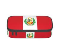 ZHAOUR Astuccio con stampa "Merry Christmas" - Organizer multiuso - Tessuto Oxford resistente, scomparti multipli, Bandiera del Perù, Taglia unica, Zaino per la scuola