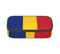 ZHAOUR Astuccio con stampa "Merry Christmas" - Organizer multiuso - Tessuto Oxford resistente, scomparti multipli, Bandiera della Romania, Taglia unica, Zaino per la scuola